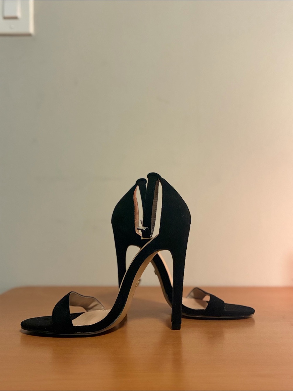 Classic Black Open-Toe Stiletto Sandals - Elegant Evening Heels